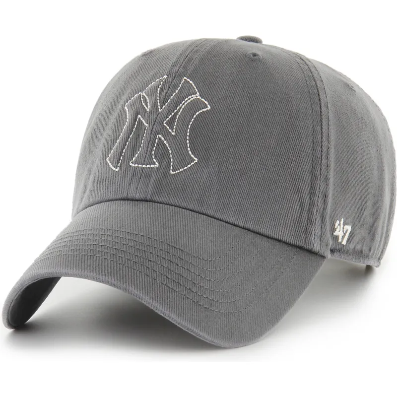 cap-islenkta-gray-adjustable-strap-clean-up-trailer-new-york-yankees-mlb-47-brand cap-islenkta-gray-adjustable-strap-clean-up-trailer-new-york-yankees-mlb-47-brand