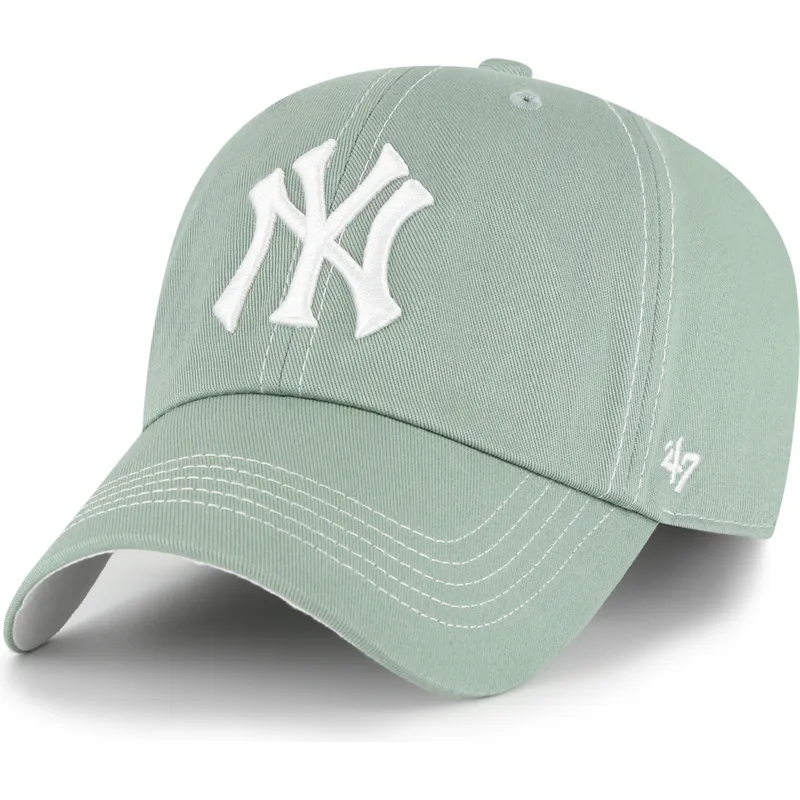 zielona-regulowana-czapka-z-zakrzywionym-daszkiem-clean-up-contrast-stitch-new-york-yankees-mlb-od-47-brand