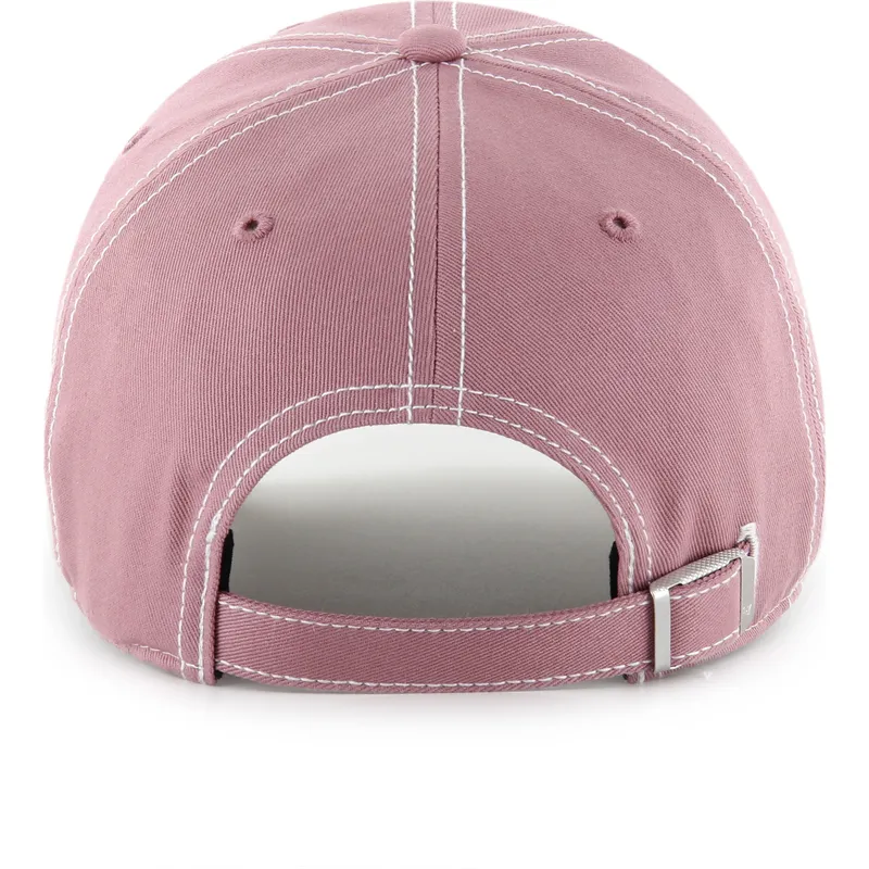 cap-islenkta-pink-adjustable-strap-clean-up-contrast-stitch-los-angeles-dodgers-mlb-47-brand