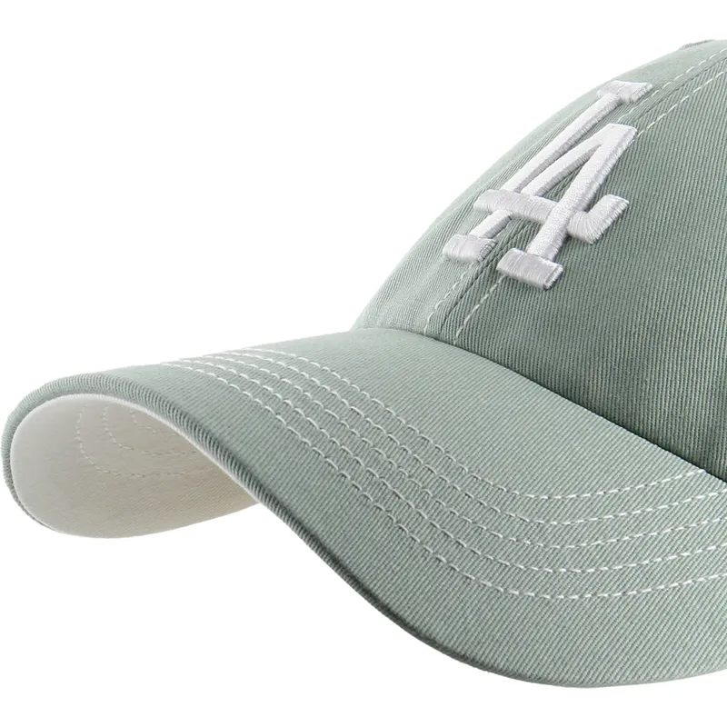 gorra-curva-verde-ajustable-clean-up-contrast-stitch-de-los-angeles-dodgers-mlb-de-47-brand