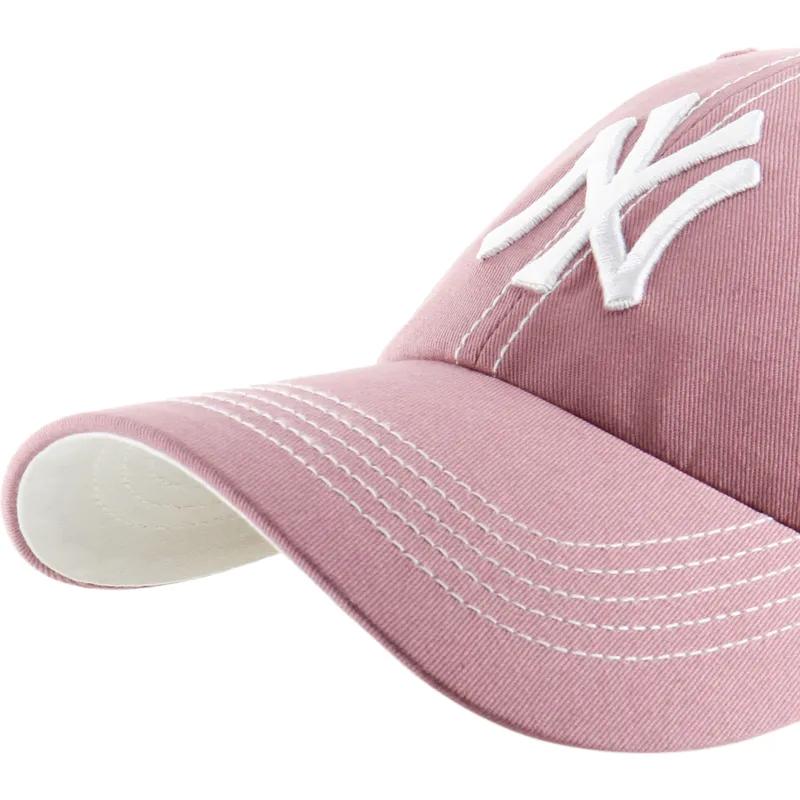 kepure-islenkta-rozine-reguliuojama-juostele-clean-up-contrast-stitch-new-york-yankees-mlb-47-brand