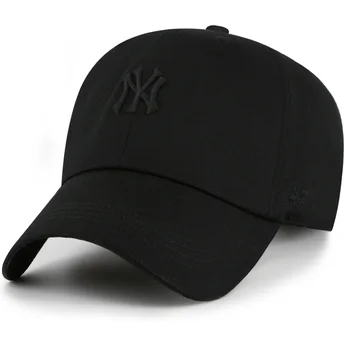 Gorra curva negra ajustable con logo negro Clean Up Contemporary Two Tone de New York Yankees MLB de 47 Brand
