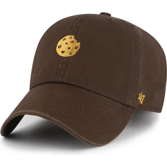 47 Brand Curved Brim Cookie Clean Up Food Base Runner Icon Brown Adjustable Cap