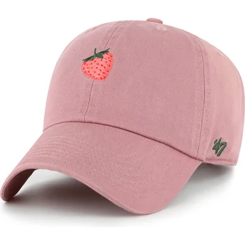 Kepurė išlenkta rožinė reguliuojama juostelė Strawberry Fruit Clean Up Base Runner Icon 47 Brand