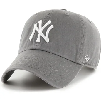Kepurė išlenkta pilka reguliuojamas Clean Up No Loop Label New York Yankees MLB 47 Brand
