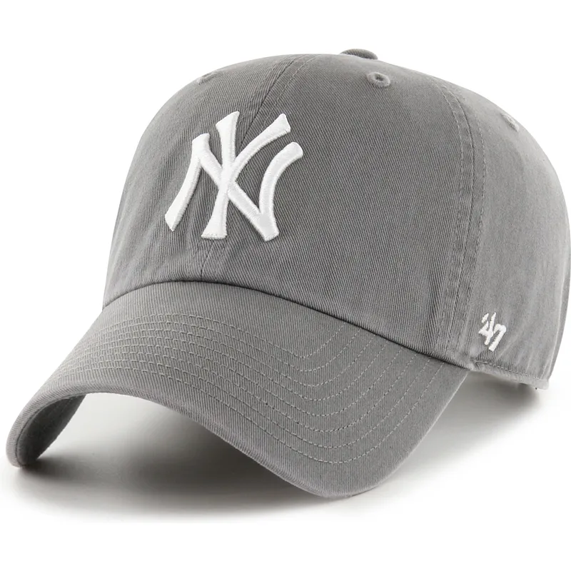 gorra-curva-gris-ajustable-clean-up-no-loop-label-de-new-york-yankees-mlb-de-47-brand