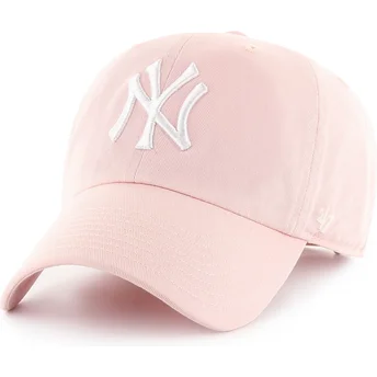 Kepurė išlenkta rožinė reguliuojama juostelė Clean Up New York Yankees MLB 47 Brand