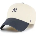 cap-islenkta-beige-adjustable-strap-clean-up-base-runner-two-tone-new-york-yankees-mlb-47-brand