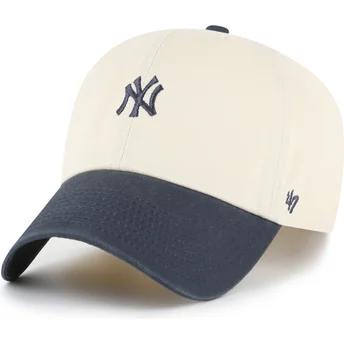 Beżowa i granatowa regulowana czapka z daszkiem Clean Up Base Runner Two Tone New York Yankees MLB od 47 Brand
