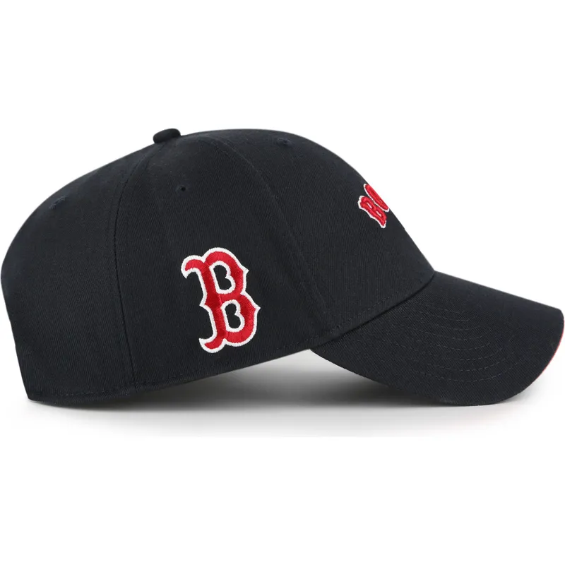 cap-islenkta-navy-blue-adjustable-strap-mvp-ballpark-script-shot-boston-red-sox-mlb-47-brand
