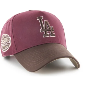 Cap išlenkta red snapback granate MVP DT Sure Shot Two Tone Cotton Los Angeles Dodgers MLB 47 Brand