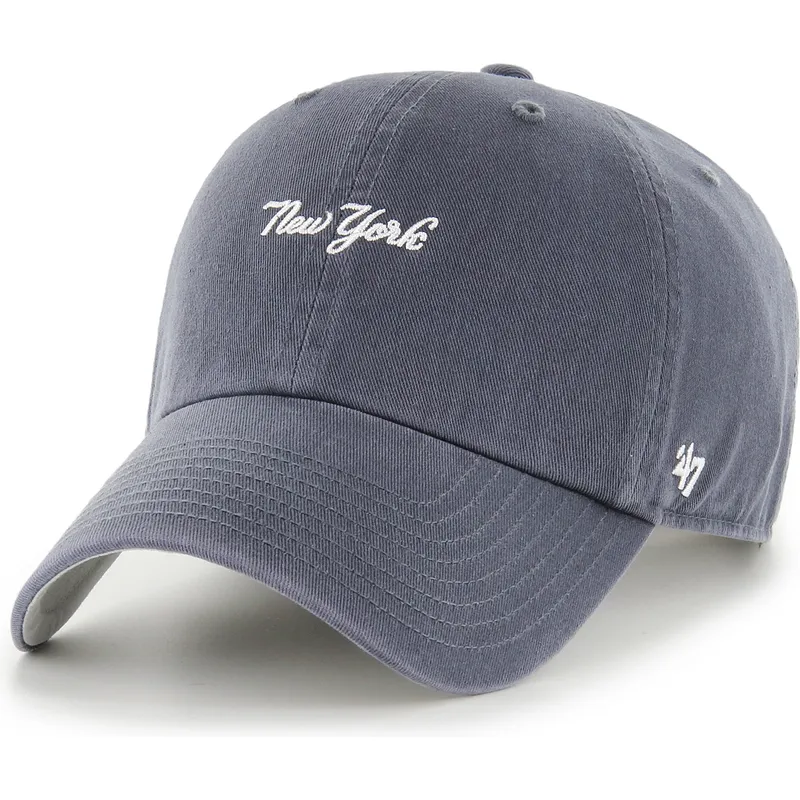 cap-islenkta-navy-blue-adjustable-strap-clean-up-base-runner-script-new-york-yankees-mlb-47-brand