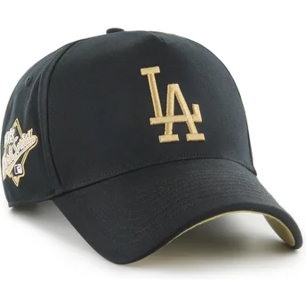 47 Brand Curved Brim MVP DT Sure Shot Two Tone Cotton Los Angeles Dodgers MLB Black Snapback Cap