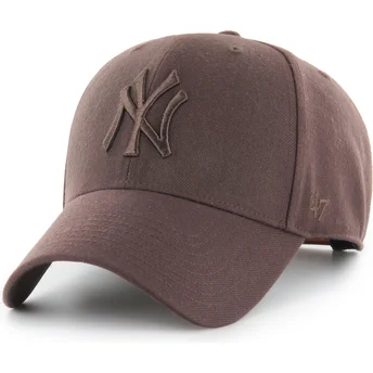 Brązowa czapka z daszkiem snapback z brązowym logo MVP New York Yankees MLB od 47 Brand