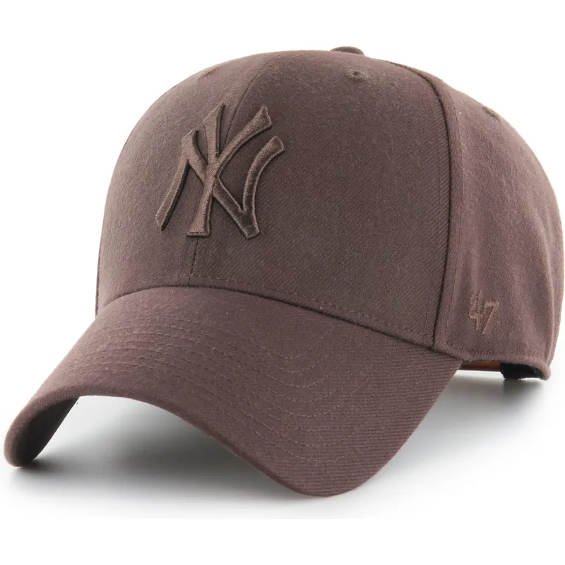 brazowa-czapka-z-daszkiem-snapback-z-brazowym-logo-mvp-new-york-yankees-mlb-od-47-brand