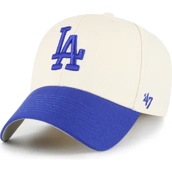 47 Brand Curved Brim MVP Two Tone Los Angeles Dodgers MLB Beige and Blue Adjustable Cap