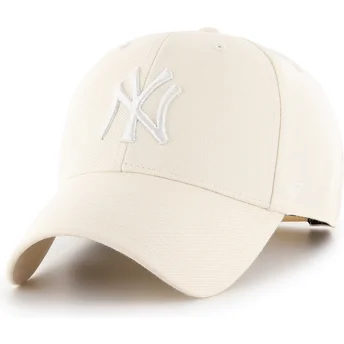 47 Brand Curved Brim MVP Natural New York Yankees MLB Beige Snapback Cap