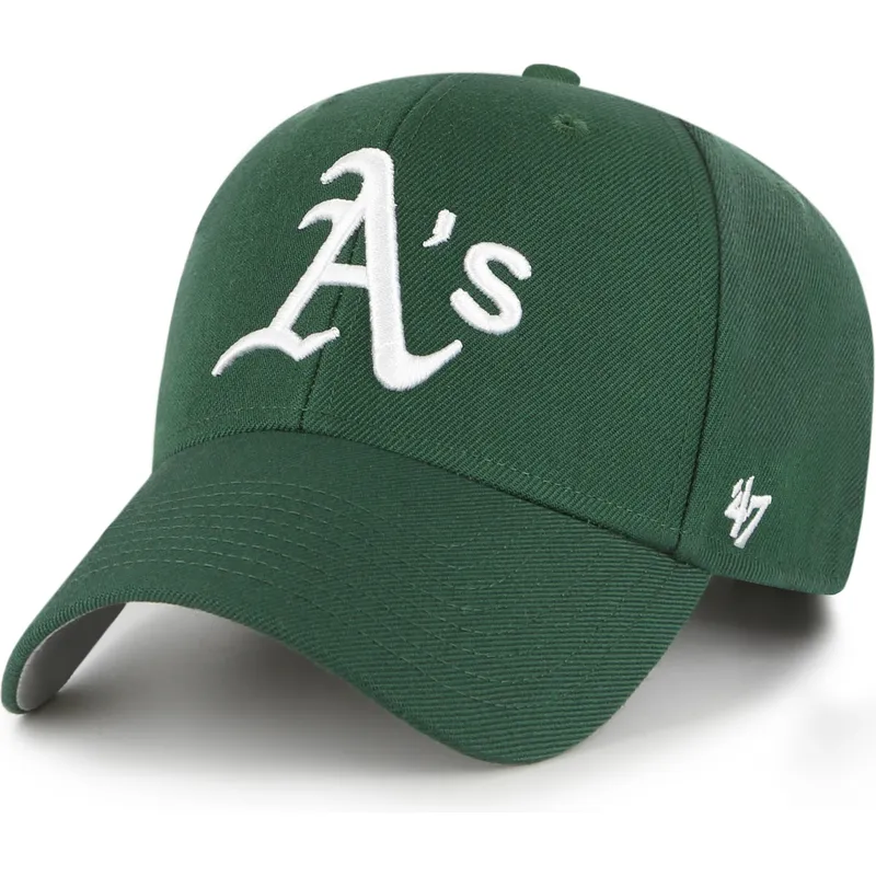kepure-islenkta-zalia-reguliuojama-juostele-mvp-oakland-athletics-mlb-47-brand
