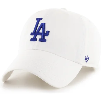 Kepurė išlenkta balta reguliuojama juostelė Clean Up Los Angeles Dodgers MLB 47 Brand