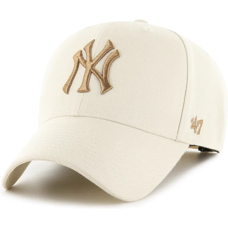 gorra-curva-beige-snapback-con-logo-marron-mvp-de-new-york-yankees-mlb-de-47-brand