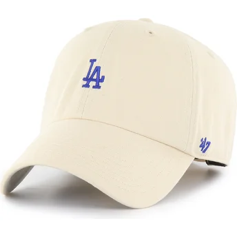 Beżowa regulowana czapka z zakrzywionym daszkiem z niebieskim logo Clean Up Base Runner Los Angeles Dodgers MLB od 47 Brand