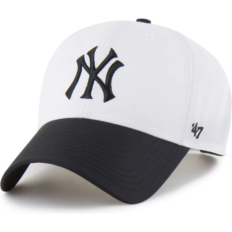 47-brand-curved-brim-mvp-brrr-two-tone-new-york-yankees-mlb-white-and-black-snapback-cap
