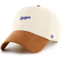 cap-islenkta-beige-adjustable-strap-marron-clean-up-mini-script-suede-visor-los-angeles-dodgers-mlb-47-brand