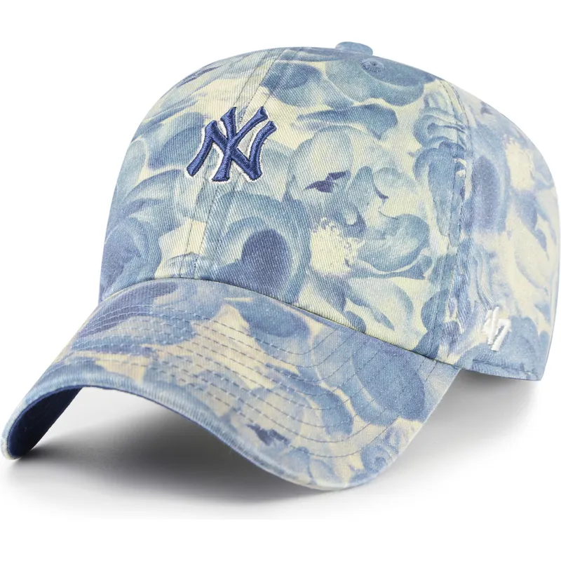 niebieska-regulowana-czapka-z-zakrzywionym-daszkiem-clean-up-gardenia-new-york-yankees-mlb-od-47-brand