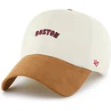 kepure-islenkta-smelio-reguliuojama-juostele-marron-clean-up-mini-script-suede-visor-boston-red-sox-mlb-47-brand