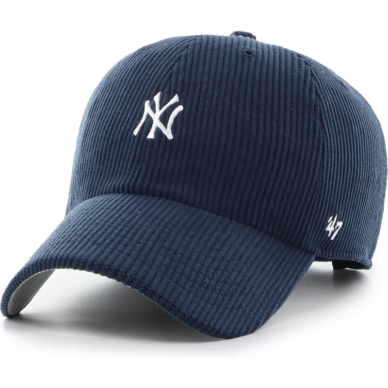 47-brand-curved-brim-clean-up-cord-base-runner-new-york-yankees-mlb-navy-blue-adjustable-cap