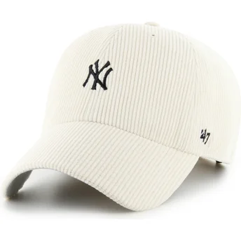 Cap išlenkta beige adjustable strap Clean Up Cord Base Runner New York Yankees MLB 47 Brand