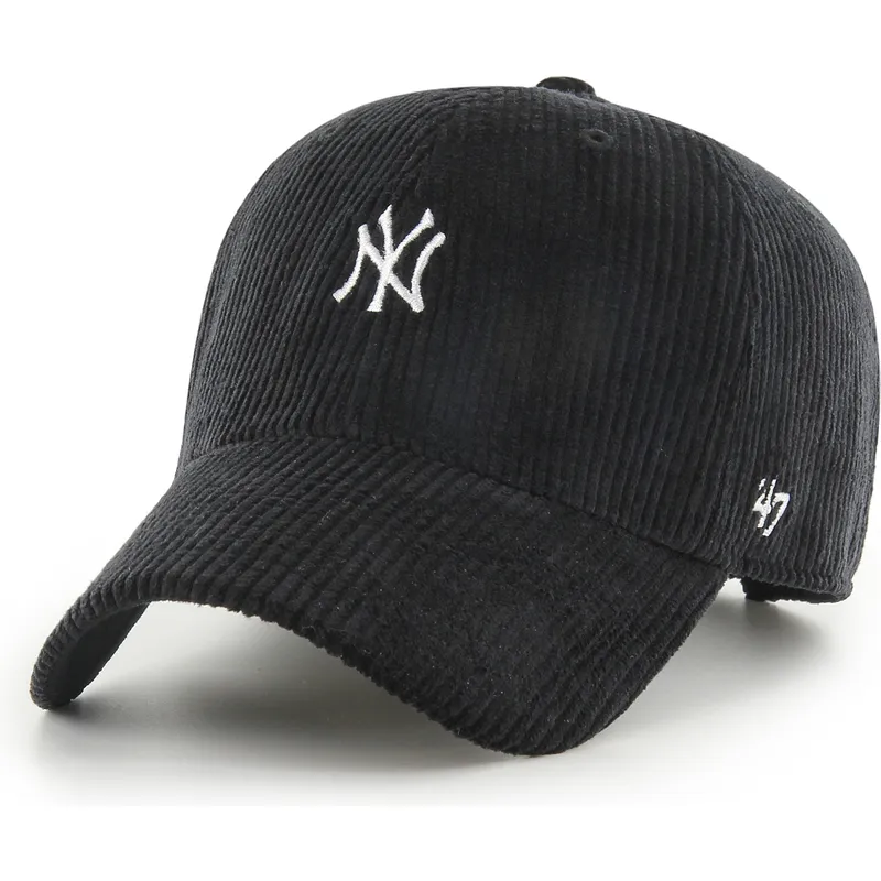 cap-islenkta-black-adjustable-strap-clean-up-cord-base-runner-new-york-yankees-mlb-47-brand