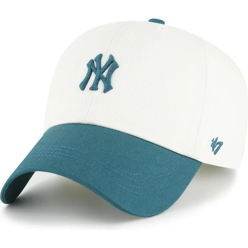 cap-islenkta-beige-adjustable-strap-clean-up-contemporary-two-tone-new-york-yankees-mlb-47-brand