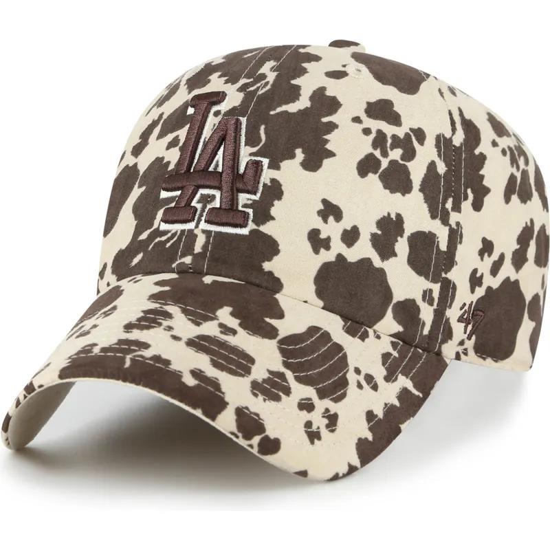 brazowa-regulowana-czapka-z-zakrzywionym-daszkiem-z-brazowym-logo-clean-up-bessie-los-angeles-dodgers-mlb-od-47-brand