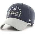 cap-islenkta-navy-blue-adjustable-strap-clean-up-windham-suede-vintage-new-york-yankees-mlb-47-brand