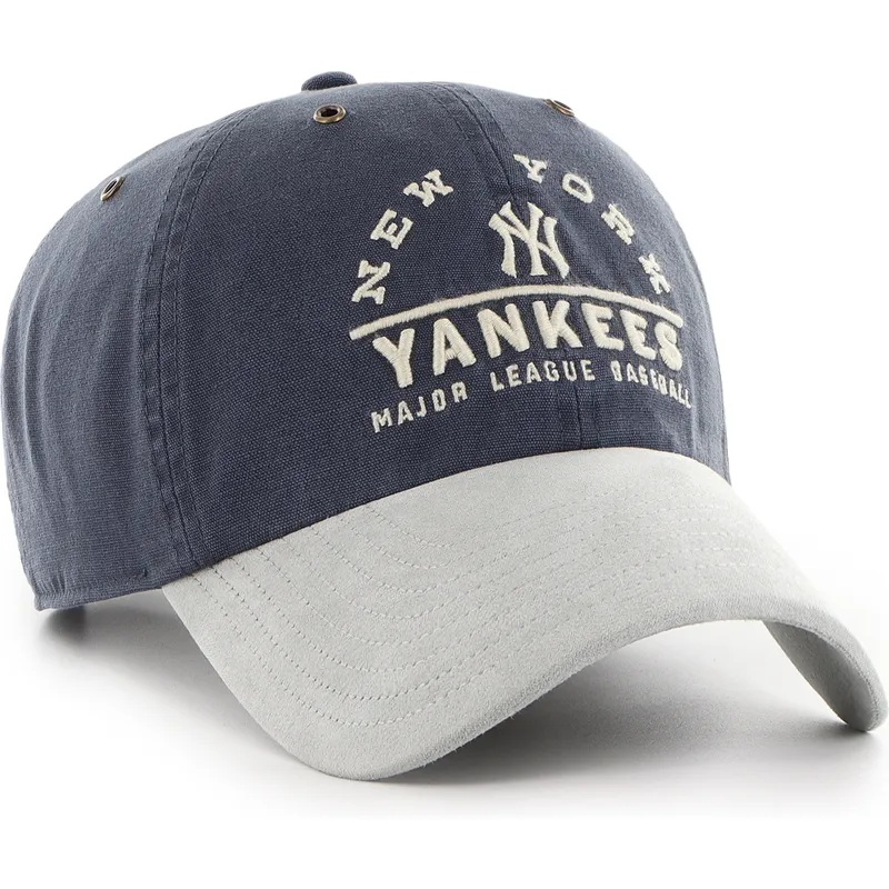 cap-islenkta-navy-blue-adjustable-strap-clean-up-windham-suede-vintage-new-york-yankees-mlb-47-brand