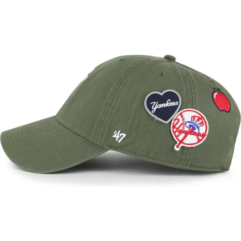 zielona-regulowana-czapka-z-daszkiem-clean-up-badges-new-york-yankees-mlb-od-47-brand