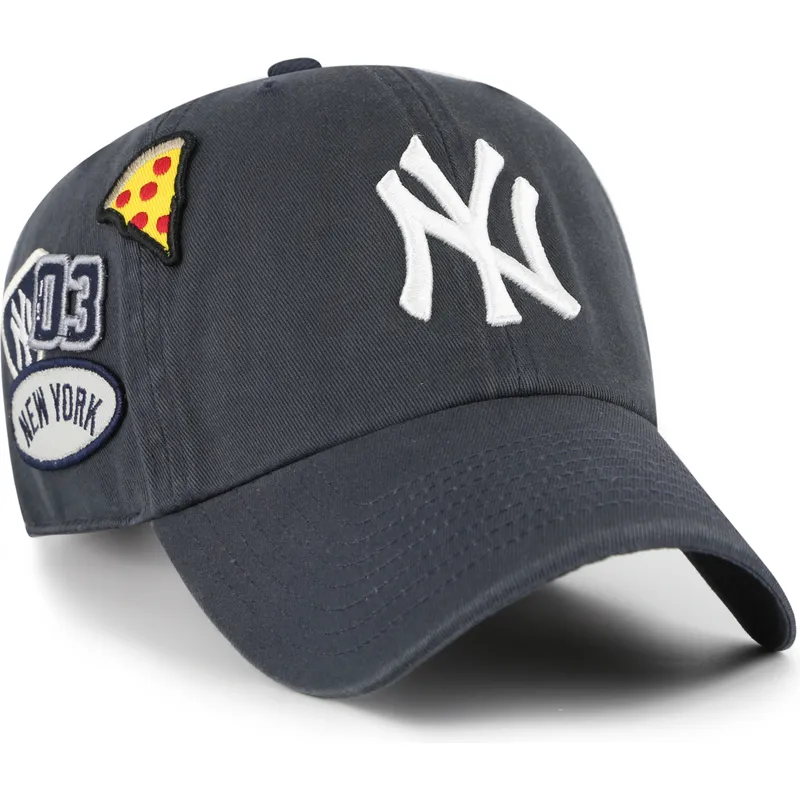 kepure-islenkta-tamsiai-melyna-reguliuojamas-clean-up-badges-vintage-new-york-yankees-mlb-47-brand