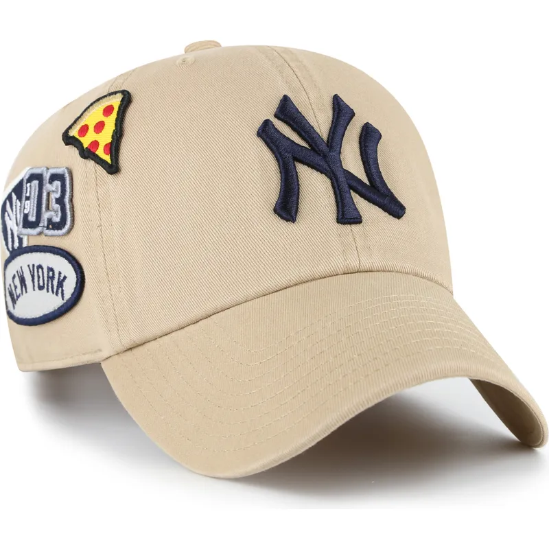 kepure-islenkta-chaki-reguliuojamas-clean-up-badges-new-york-yankees-mlb-47-brand