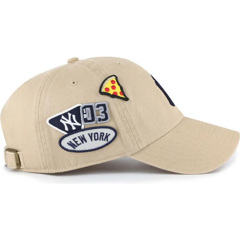 kepure-islenkta-chaki-reguliuojamas-clean-up-badges-new-york-yankees-mlb-47-brand