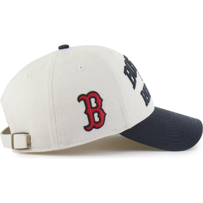cap-islenkta-beige-adjustable-strap-mvp-broke-line-boston-red-sox-mlb-47-brand