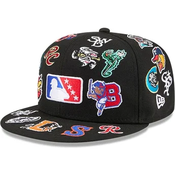 Kepurė plokščia juoda priglundantis 59FIFTY All Over MiLB New Era