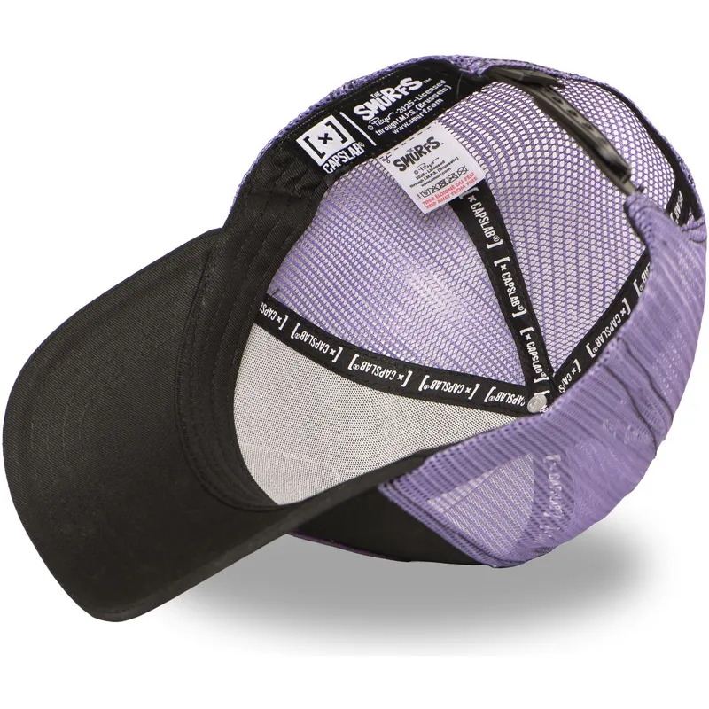 kepure-islenkta-juoda-snapback-smu-craz-violetinis-smurfas-smurfai-capslab