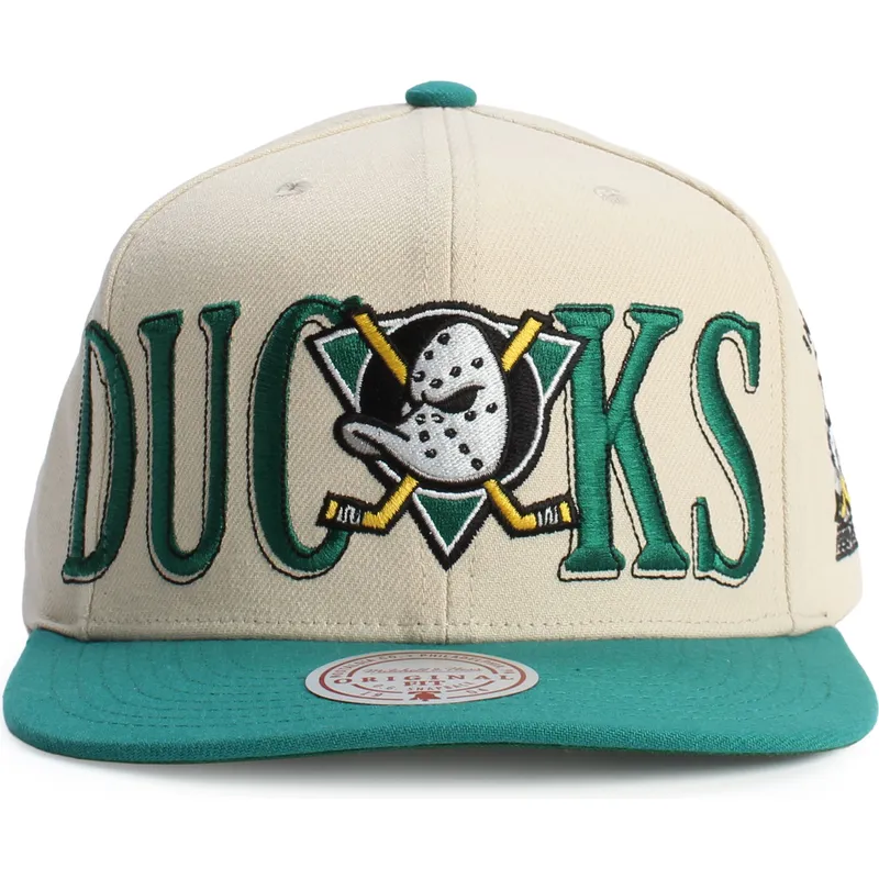 zielono-bezowa-plaska-czapka-snapback-across-the-board-anaheim-ducks-nhl-od-mitchell-ness