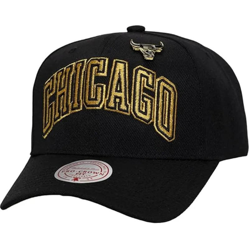cap-islenkta-black-snapback-pinned-gold-pro-chicago-bulls-nba-mitchell-ness