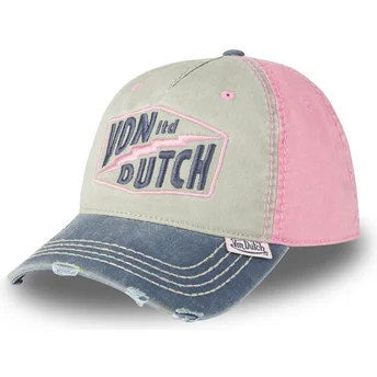 Gorra curva gris y rosa ajustable RETRO11 de Von Dutch