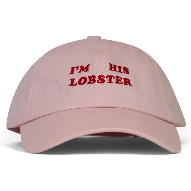 pica-pica-curved-brim-i-m-his-lobster-pink-adjustable-cap