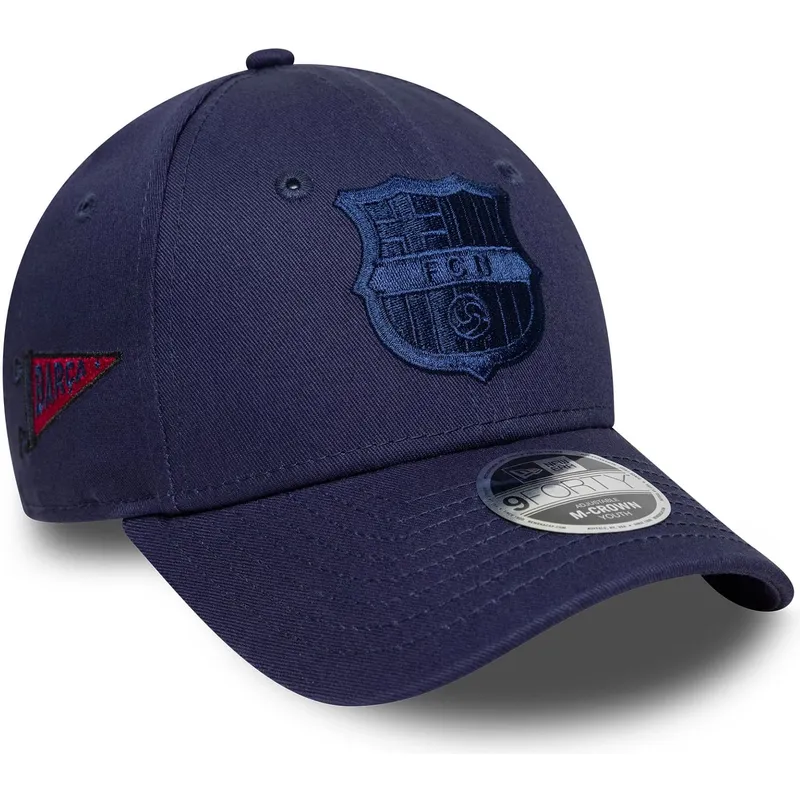 kepure-islenkta-tamsiai-melyna-snapback-vaikams-9forty-m-crown-graphic-fc-barcelona-laliga-new-era