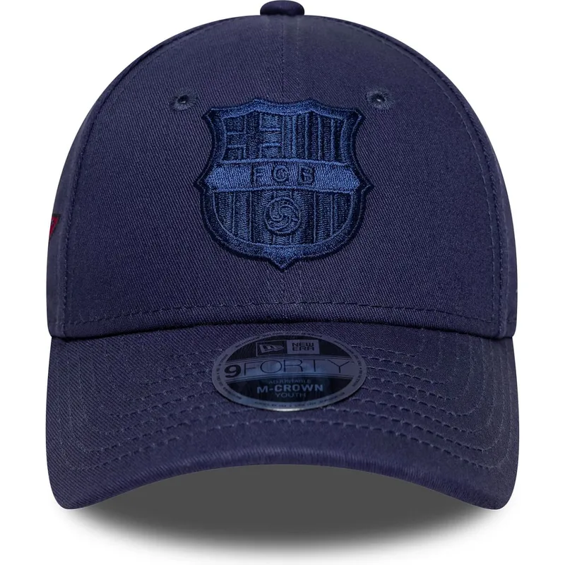 kepure-islenkta-tamsiai-melyna-snapback-vaikams-9forty-m-crown-graphic-fc-barcelona-laliga-new-era