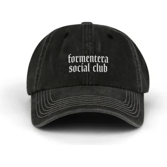 Gorra curva negra ajustable Formentera Distressed Washed de Pica Pica